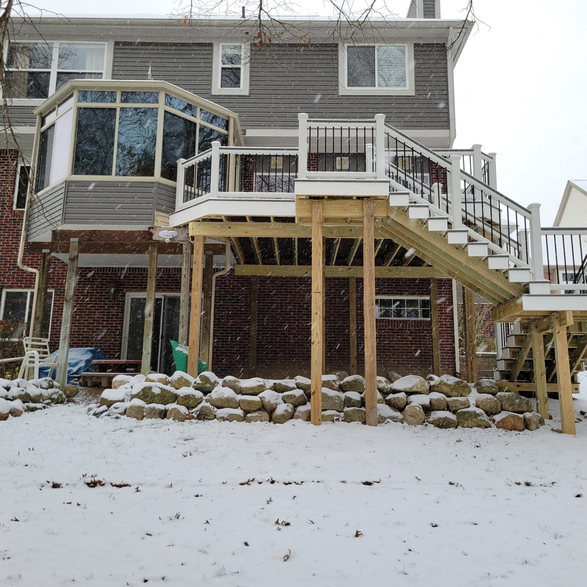 Snow fall and home look